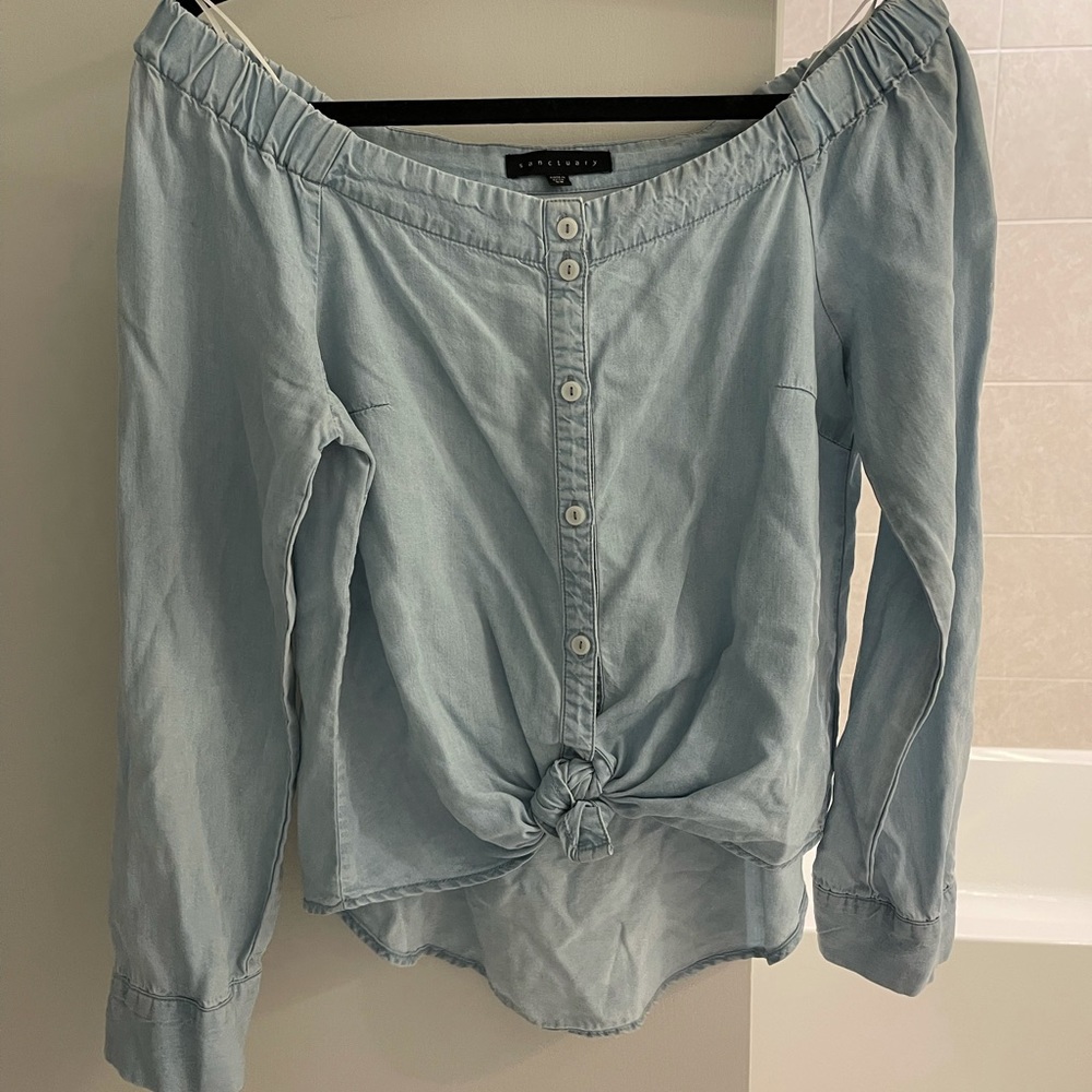Sanctuary Blue Strapless Top